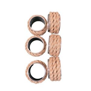 6 Jute Napkin Rings